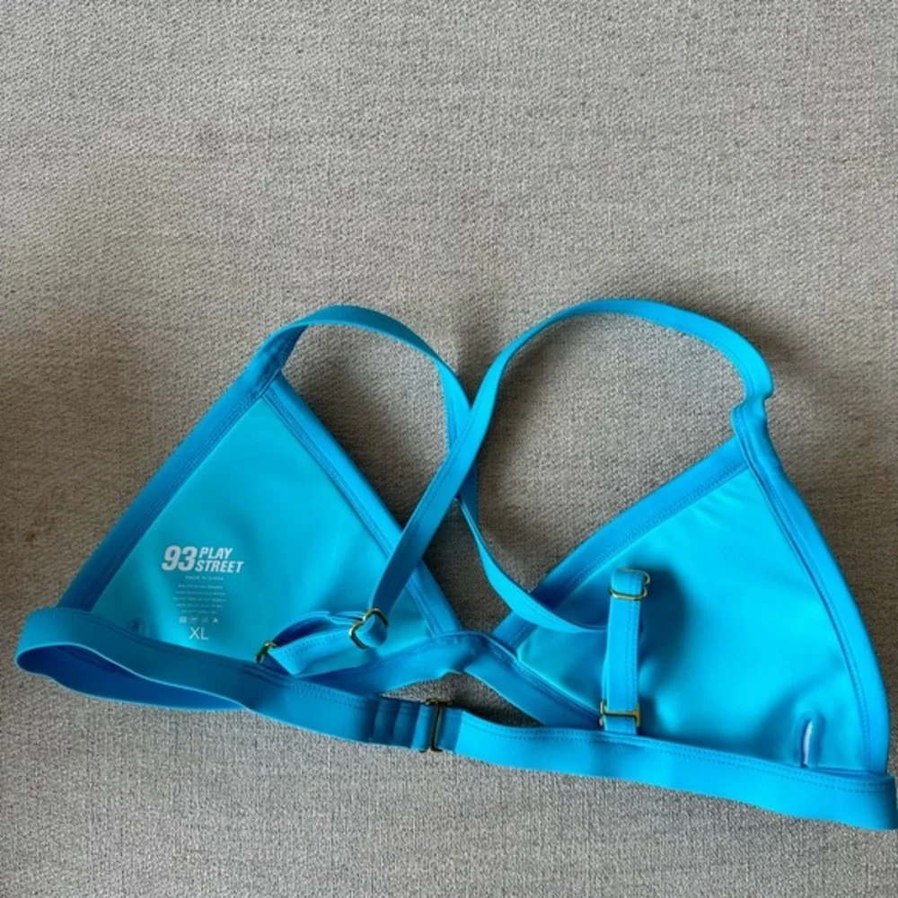 93 play street bikini bubble blue triangle Serena top new XL - Picture 3 of 8